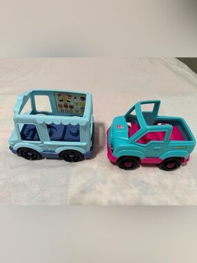 Little People Ice Cream Truck & Barbie Pickup- Turquoise and Pink